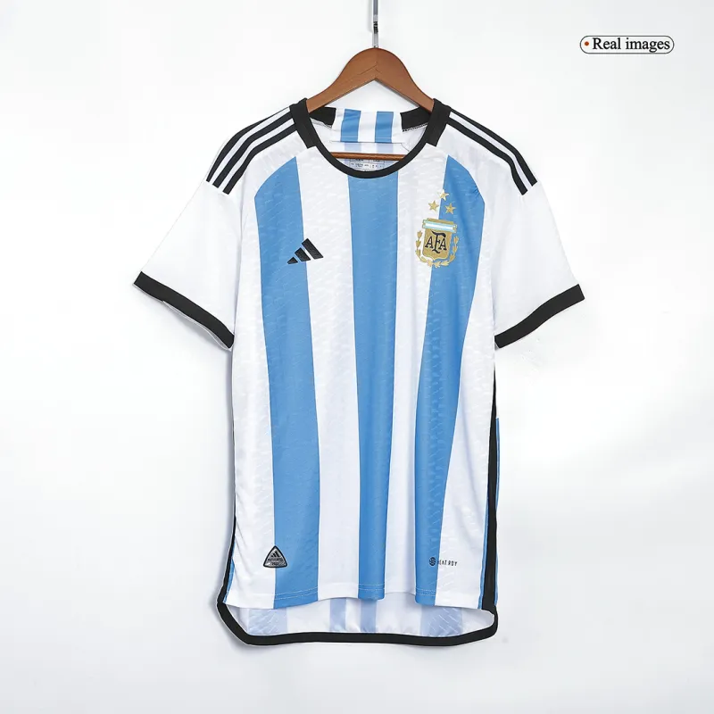 005346ebc0 2022 Argentina World Cup Champion Edition 3 stars Home Jersey Player Version - Image 1