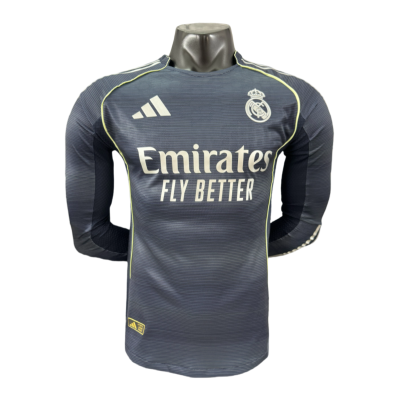 2025-07-16111159610 Real Madrid Long Sleeve Jersey Away Football Shirt 2025-26-Player version - Image 1
