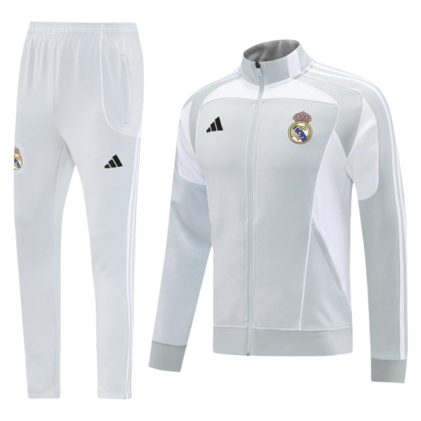 Real Madrid Training Kit White&Grey 2025-26 (Jacket+Pants)