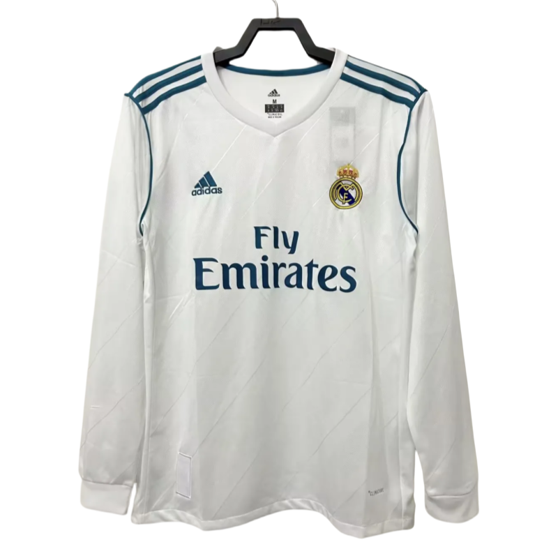 a0e4831cff 2017/18 Real Madrid Retro Home Long Sleeve Jersey - Image 1