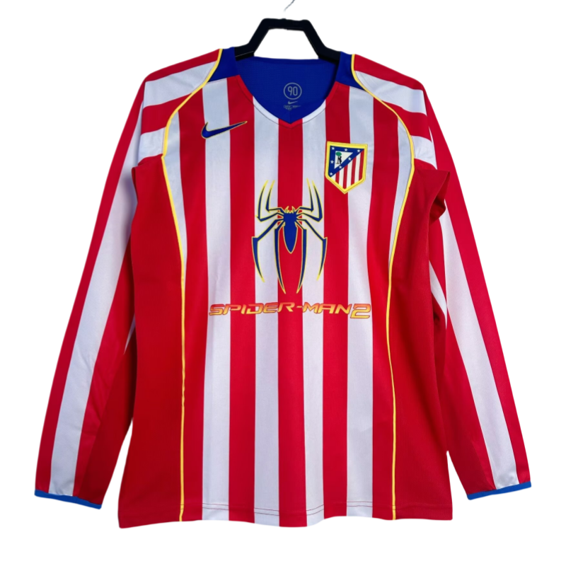 b6df42364e Nike Atletico Madrid Retro Home Soccer Jersey Long Sleeve 2004-05 - Image 1