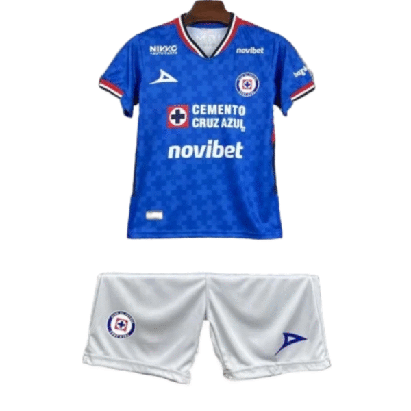 Cruz Azul soccer jersey Home Kids Kit 2025-26 Fan version